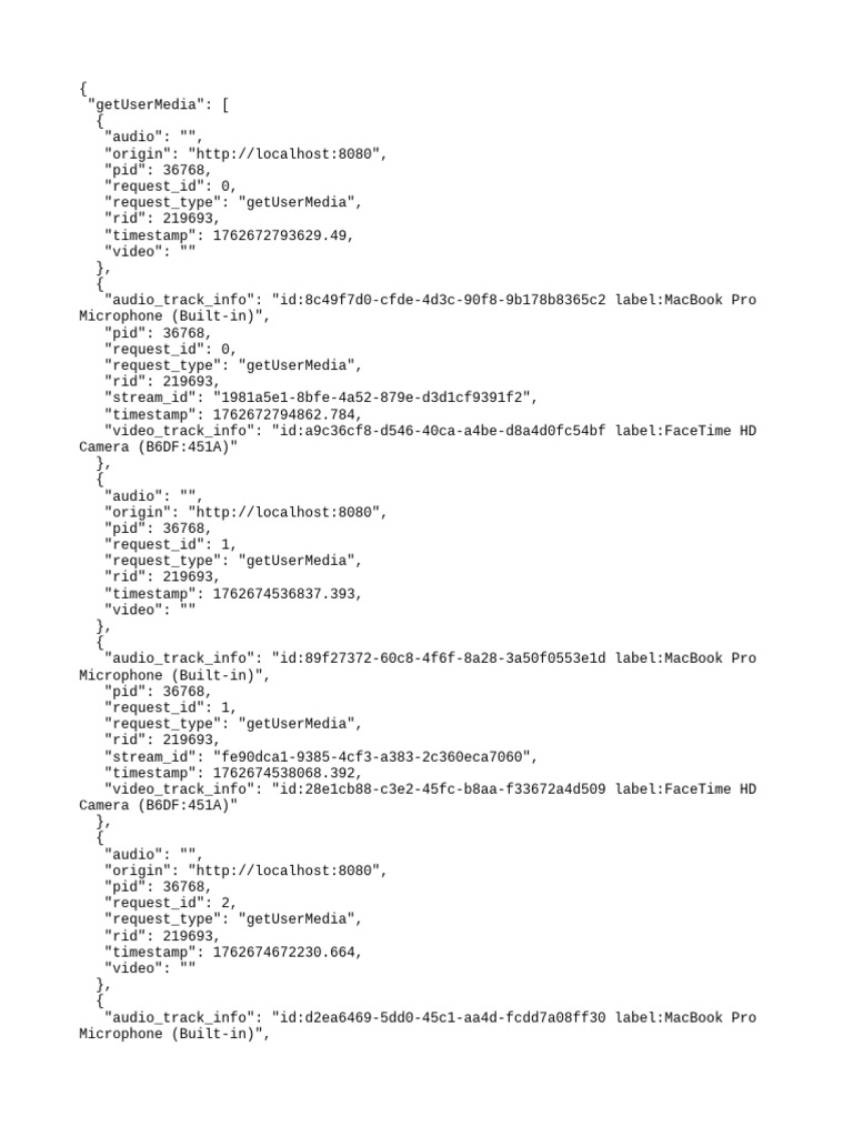 User Media and Peer Connection Data | PDF | Apple Inc. Hardware ...
