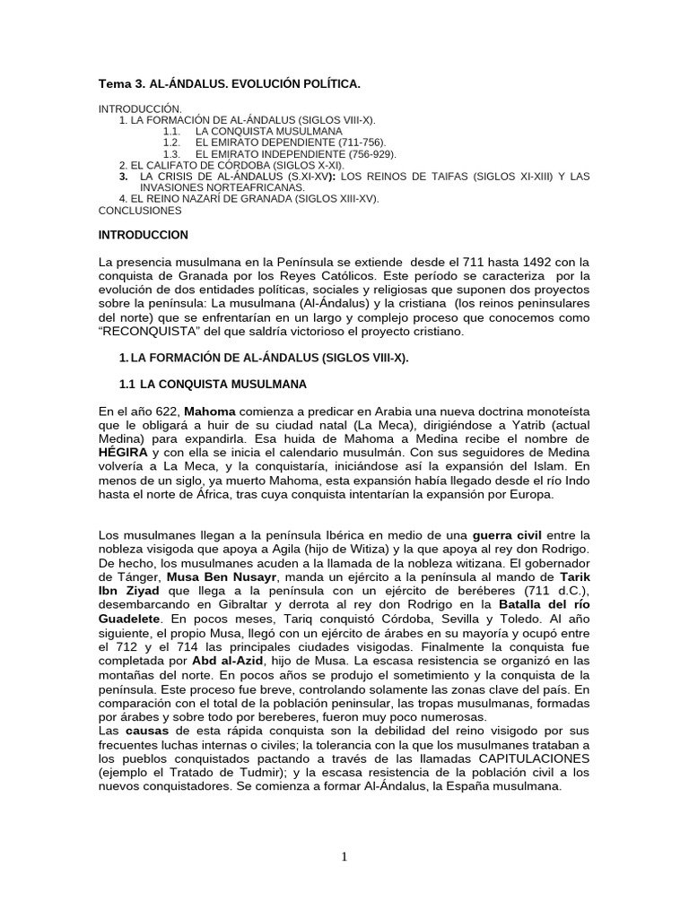 La Edad Media en La Península. Al-Ándalus | PDF | Al Andalus