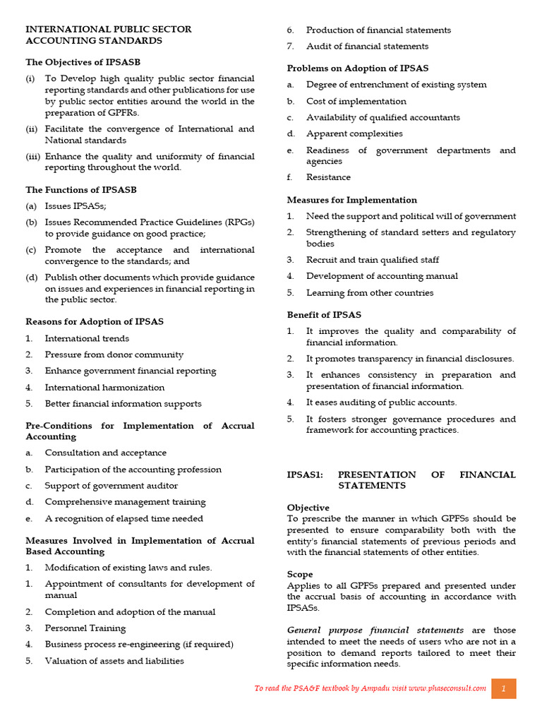 IPSAS Overview: Standards & Benefits | PDF | Accounting | Business