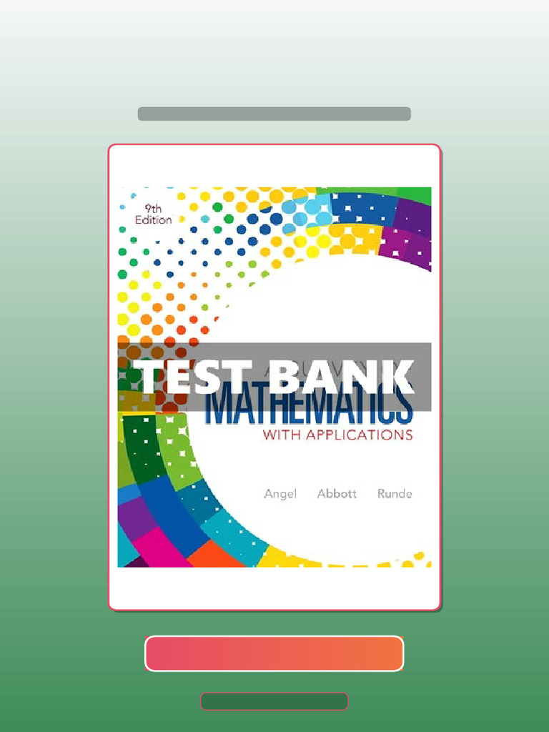 A Survey of Mathematics With Applications 9 Ed Angel eBook and TestBank ...