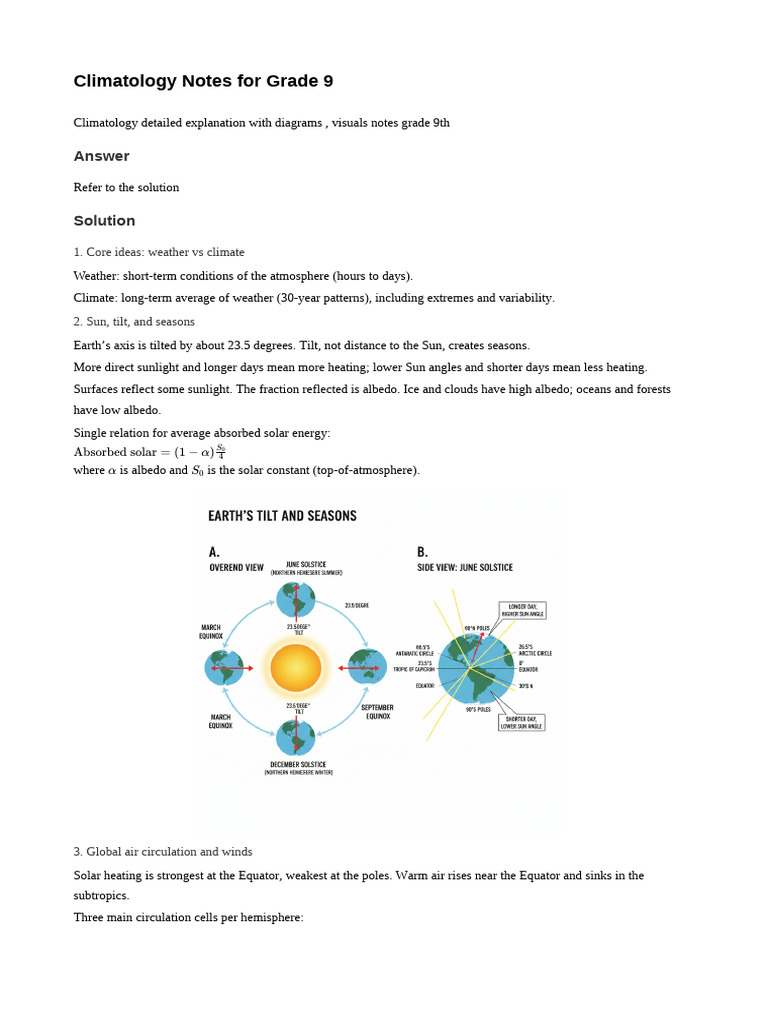 Grade 9 Climatology Study Guide | PDF | Rain | Precipitation