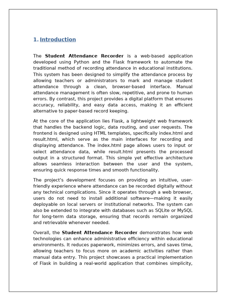 Web-Based Student Attendance System | PDF | Databases | World Wide Web
