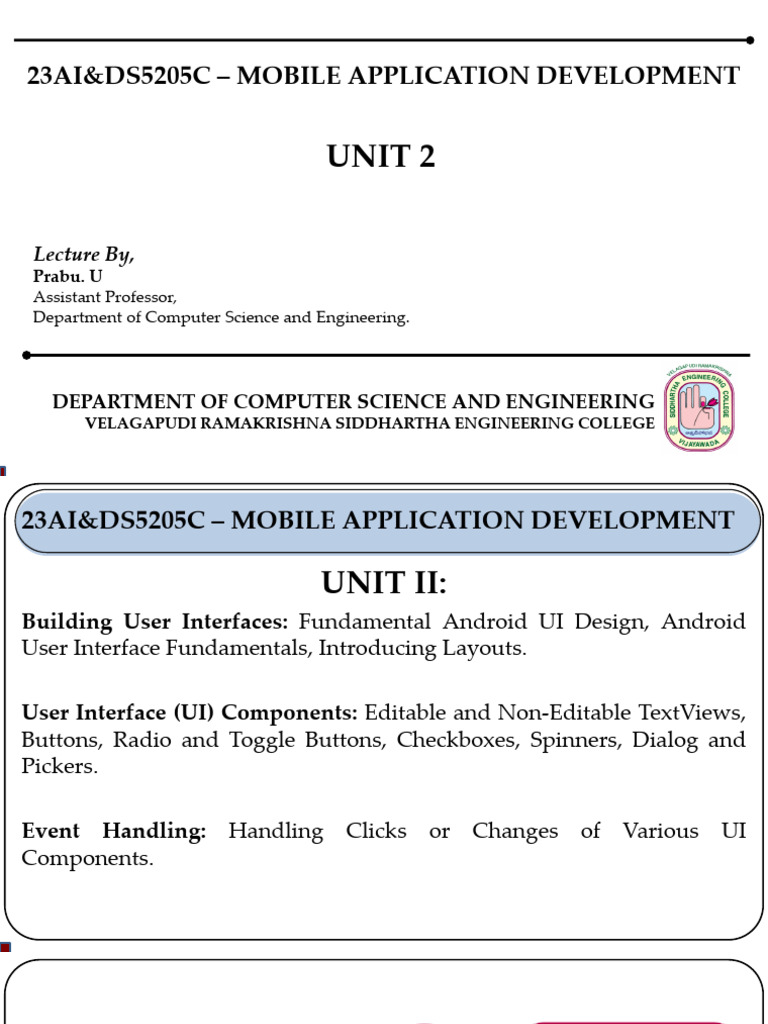 Android UI Design Fundamentals | PDF | User Interface | Class (Computer ...
