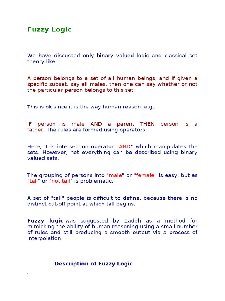 Understanding Fuzzy Logic Concepts | PDF