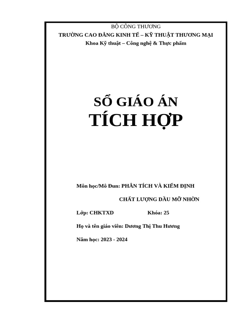 Giao An PTKĐCL Dau Mo Nhon - 25CHKTXD | PDF