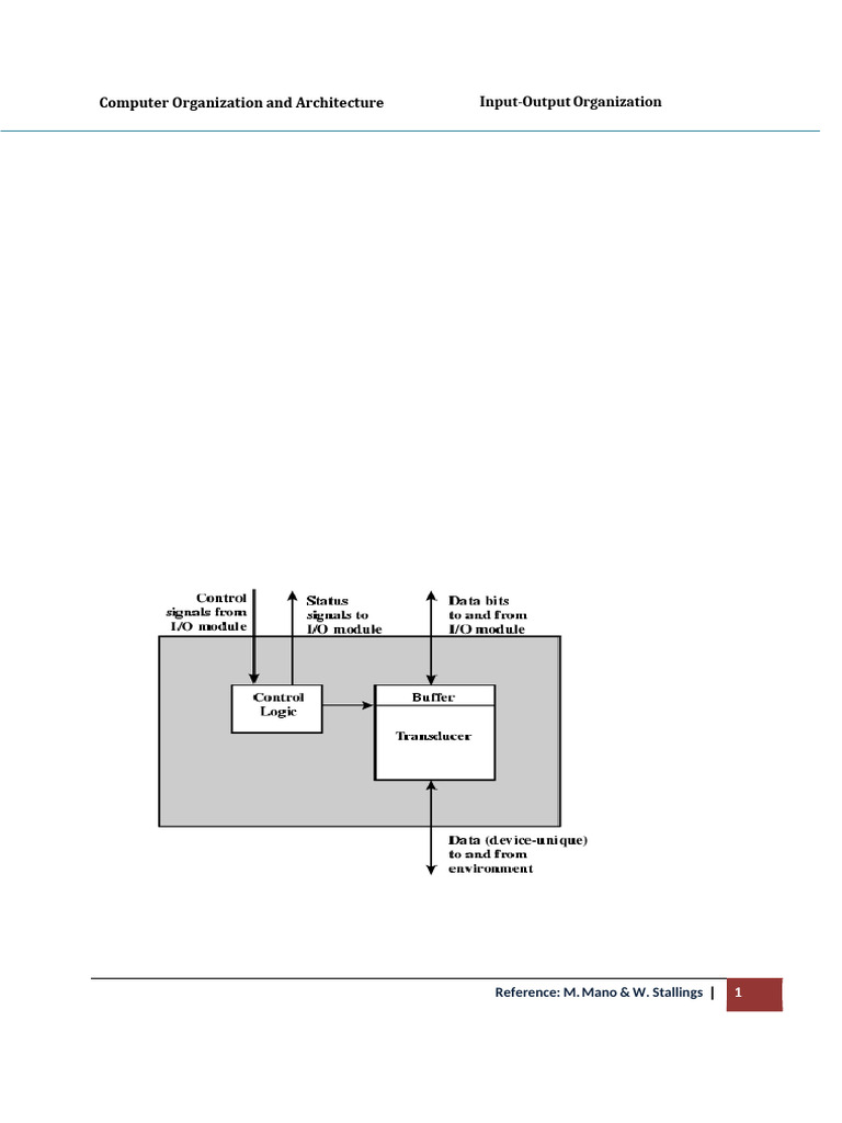 I/O Organization in Computer Architecture | PDF | Input/Output ...