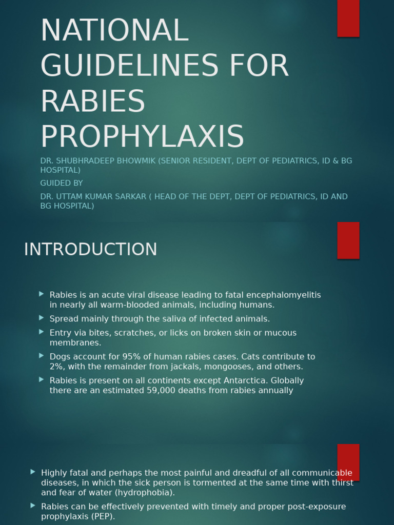 Rabies Prophylaxis | PDF | Rabies | Medicine