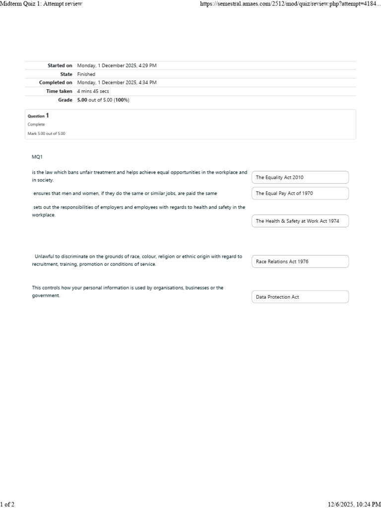 UGRD-BAHRM6300 Seminars in Human Resource Management - Midterm Q1 | PDF
