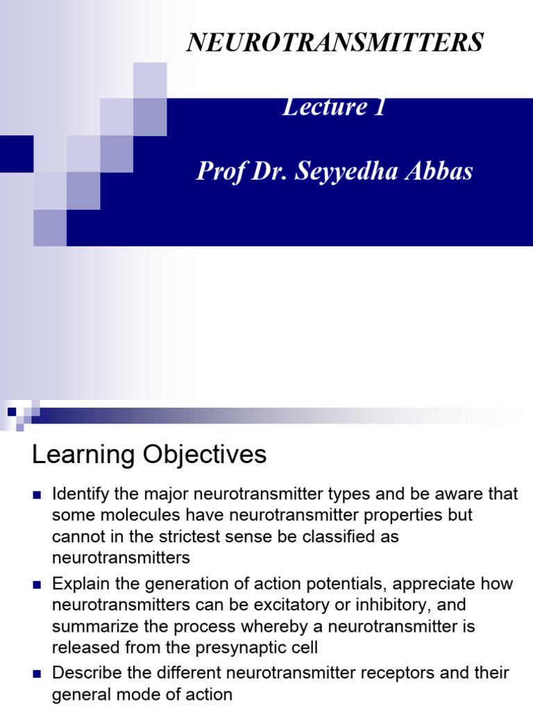 Understanding Neurotransmitters and Their Functions | PDF ...
