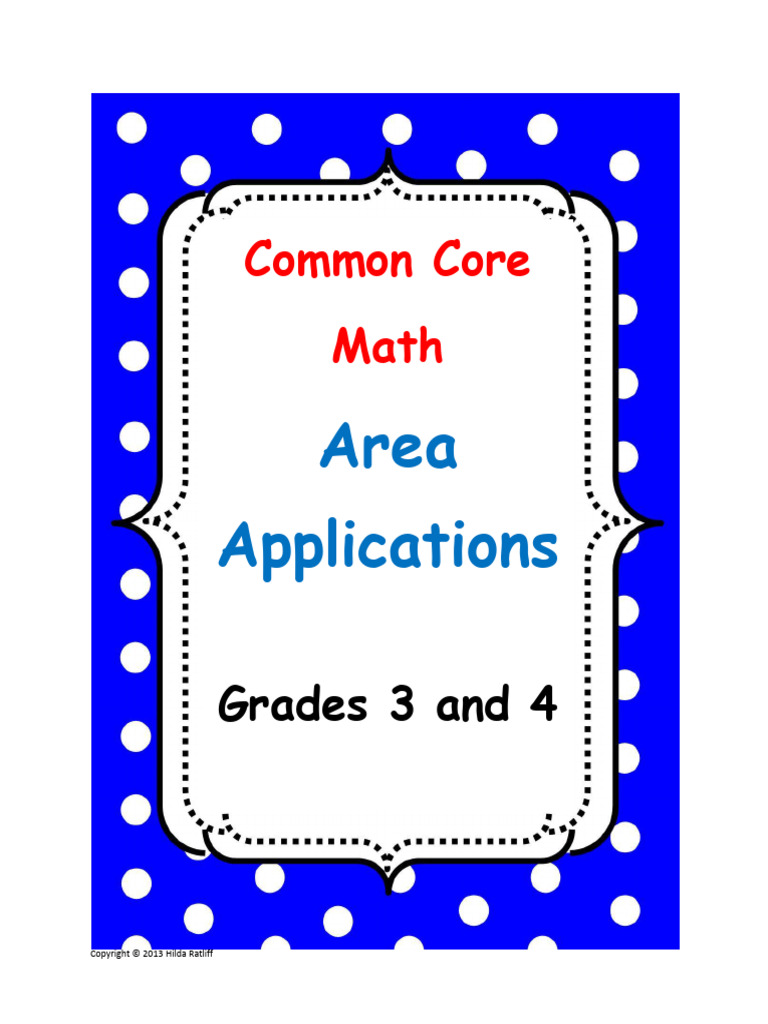 Common Core Area Math for Grades 3-4 | PDF | Area | Foot (Unit)