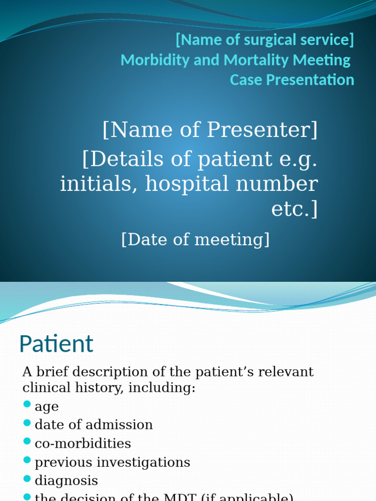 Appendix 3 Case Presentation | PDF