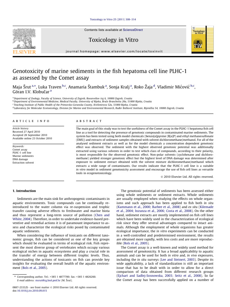 2011-Genotoxicity of Marine Sediments in The Fish Hepatoma Cell Line ...