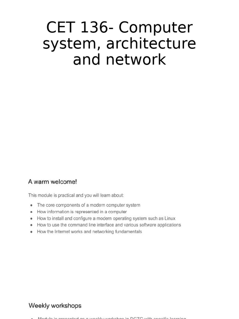 CET 136 - Computer System, Architecture and Network | PDF