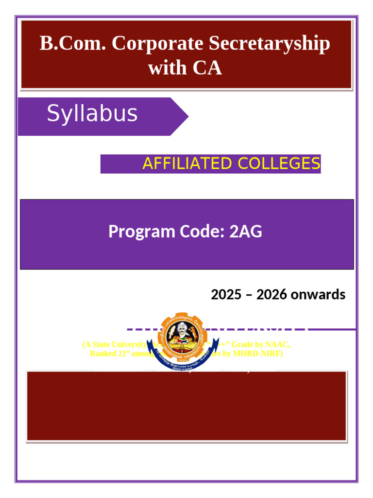 Bcom Corp Sec CA 2025 26 | PDF | Limited Liability Partnership | Accounting