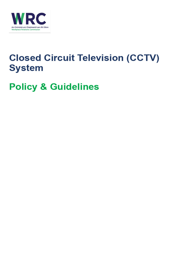 CCTV Policy | PDF | Closed Circuit Television | Discovery (Law)