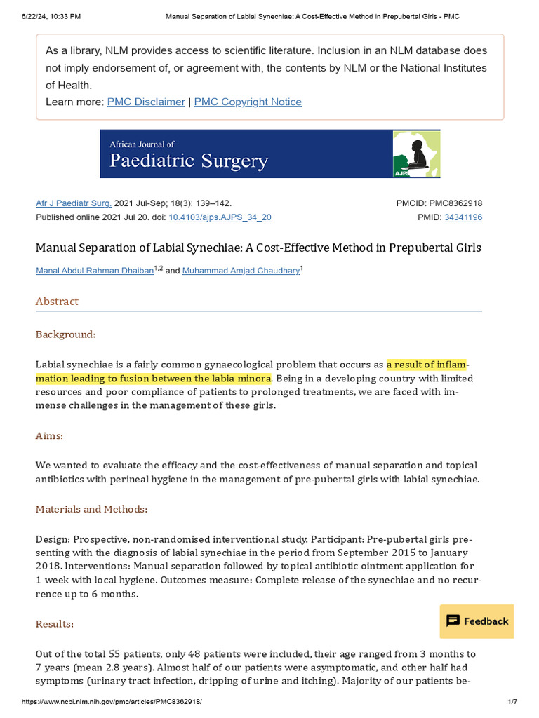 Manual Separation of Labial Synechiae - A Cost-Effective Method in ...