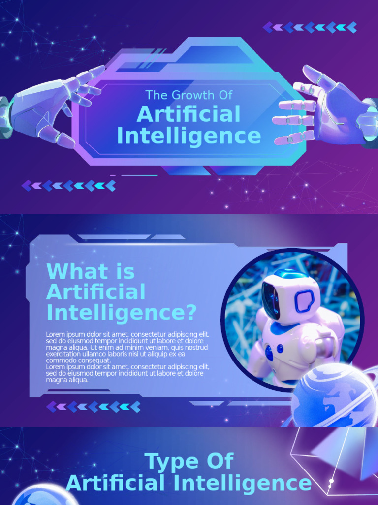 Purple and Blue Modern Artificial Intelligence Presentation | PDF