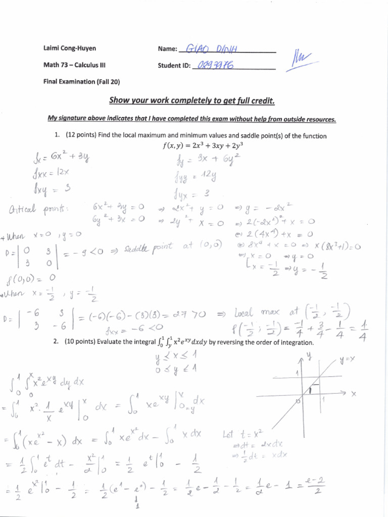 Math 73 Test Final 1 Giao Dinh.pdf | PDF