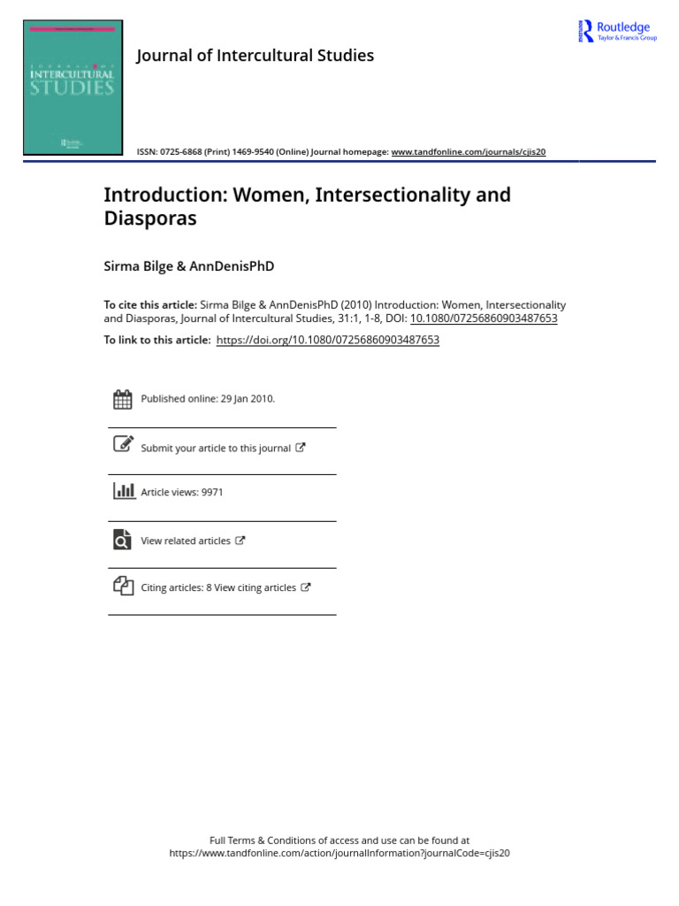 Week05-Introduction Women Intersectionality and Diasporas | PDF ...
