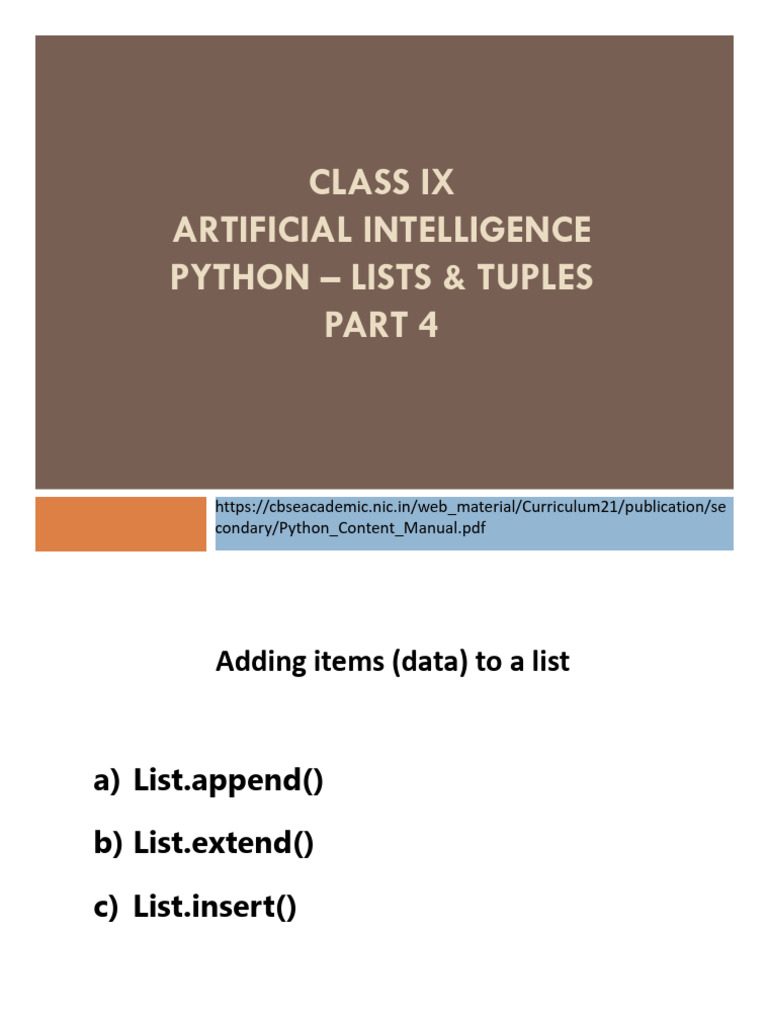Python Lists and Tuples Guide | PDF | Computer Programming | Software ...