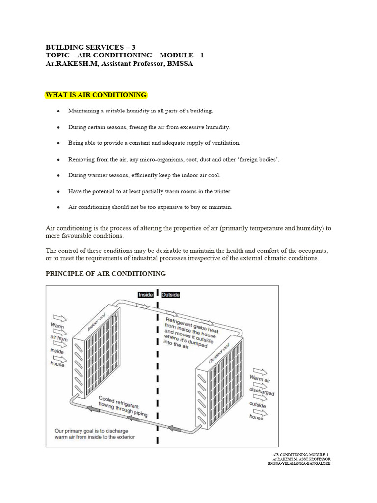 2 m1 AIR CONDITIONING-NOTES-1 | PDF | Refrigeration | Evaporation