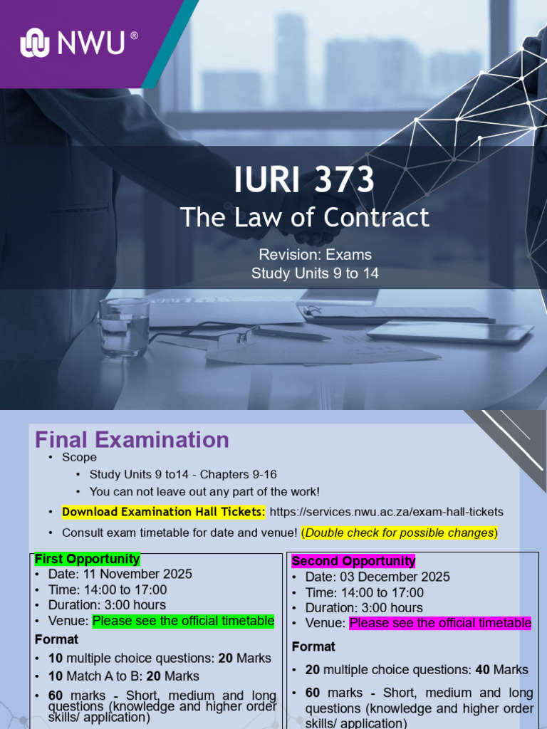 IURI 373 Contract Law Exam Guide | PDF | Parol Evidence Rule | Breach ...