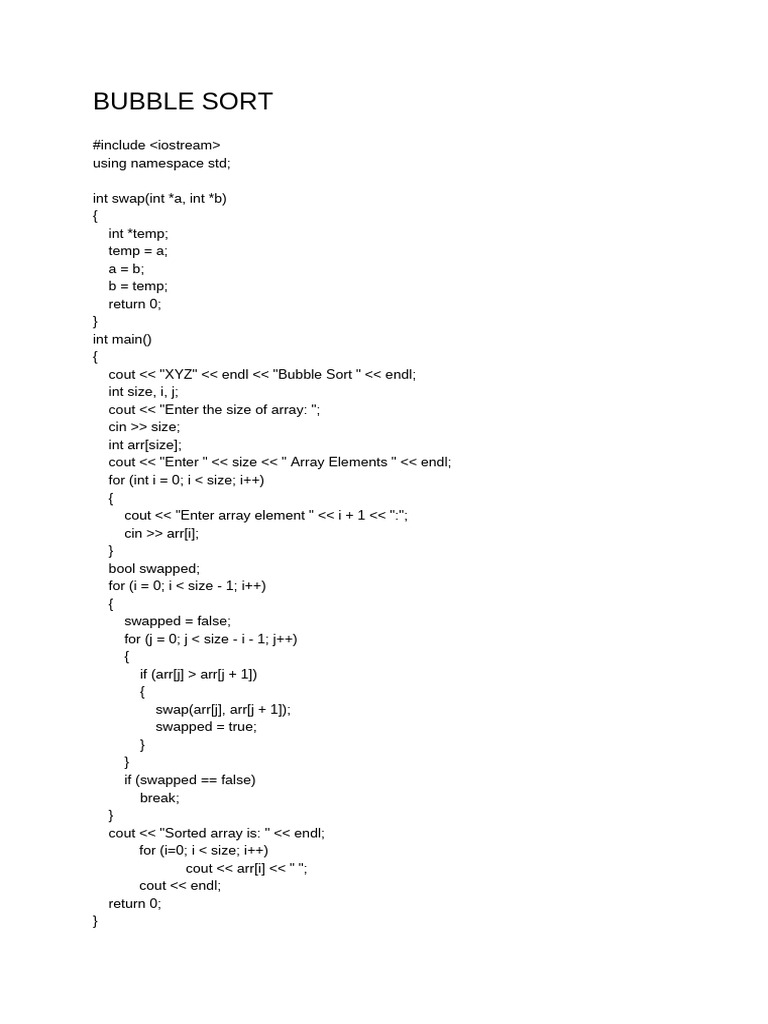 Bubble Sort | PDF