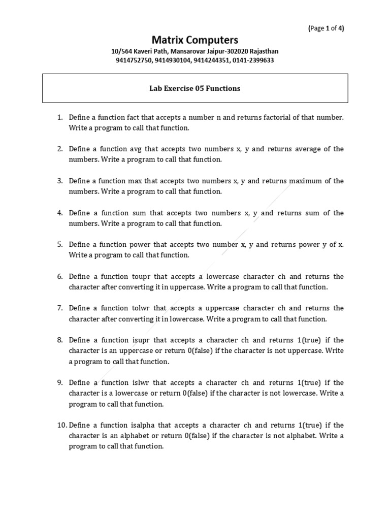 Essential Functions in Programming | PDF | Function (Mathematics) | Numbers