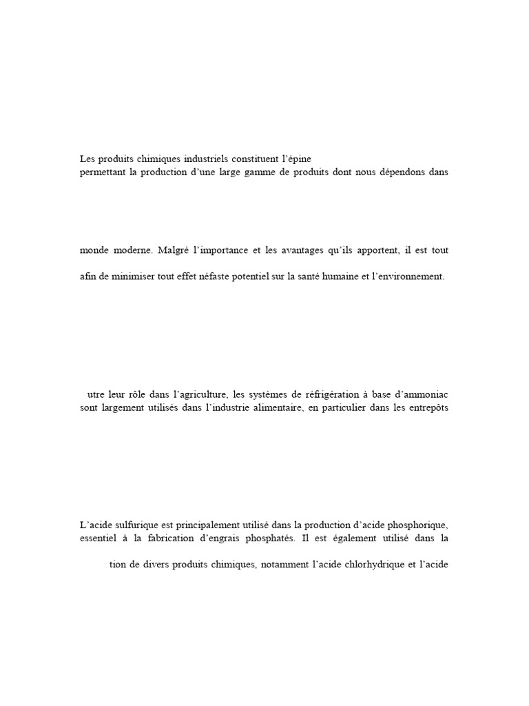 Classement des 5 produits chimiques majeurs | PDF | Acide nitrique ...