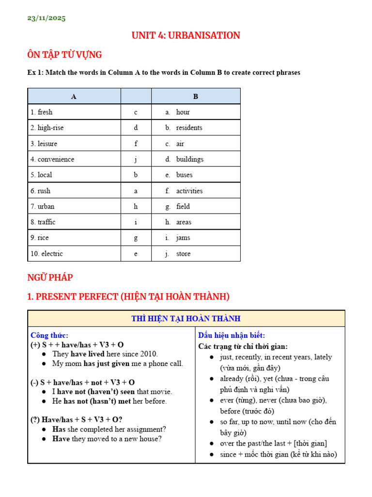 23_11 - UNIT 4 (NGỮ PHÁP) | PDF | Chess Openings | Chess Theory