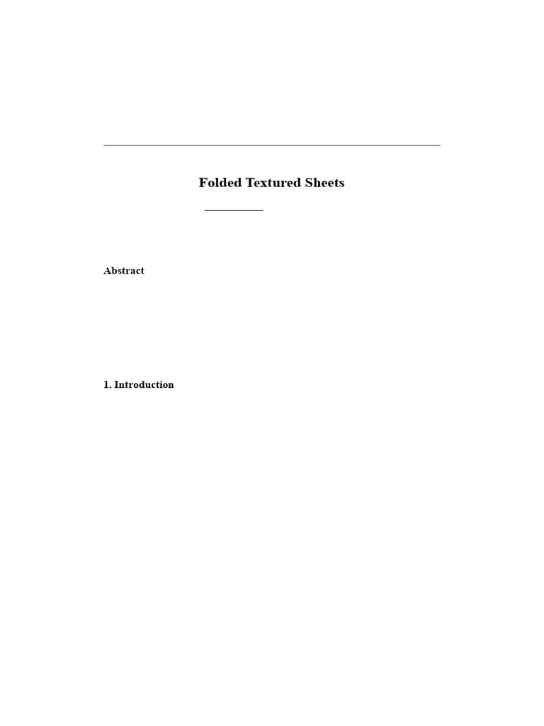 Mechanical Properties of Folded Textured Sheets | PDF | Bending | Curvature