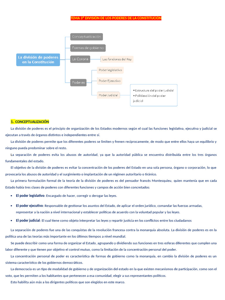 División de Poderes en la Constitución | PDF | Judicaturas | Separación ...