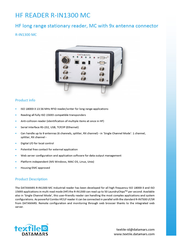 HF Reader R-In1300 MC | PDF