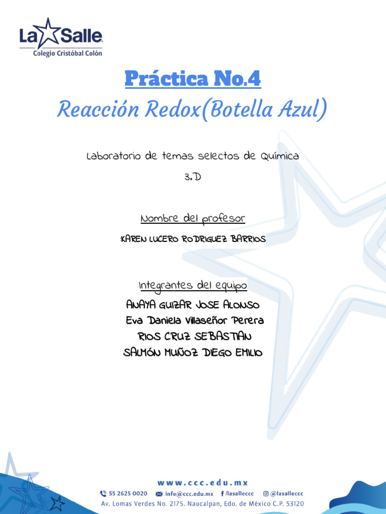 Práctica de TSQ 4 | PDF | Redox | Oxígeno