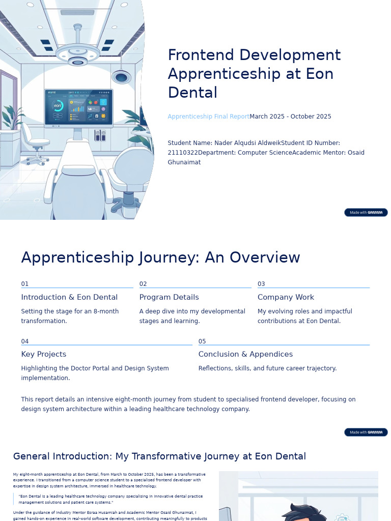 Frontend Development Apprenticeship at Eon Dental | PDF | Computing ...