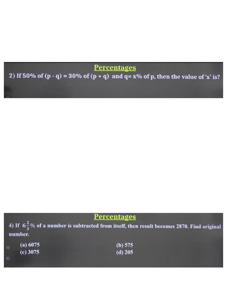 Percentage Questions | PDF