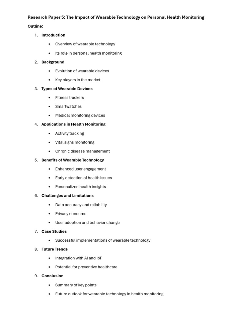 Wearable Tech's Role in Health Monitoring | PDF | Wearable Technology ...