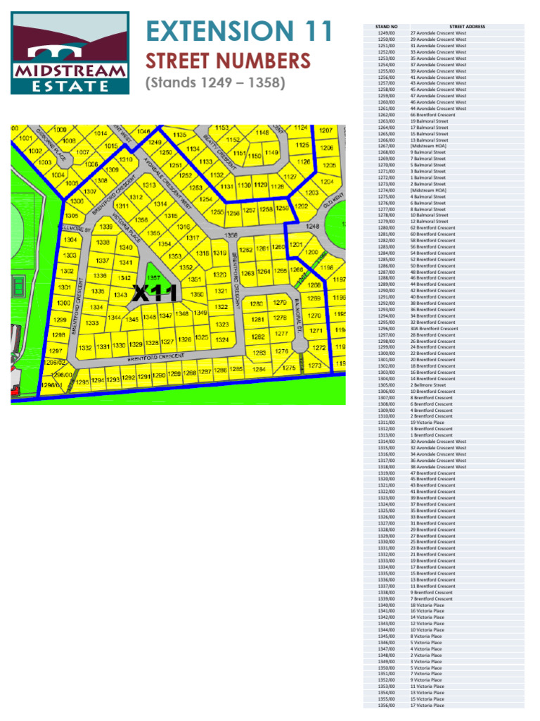 X11 Street Addresses 1508 | PDF