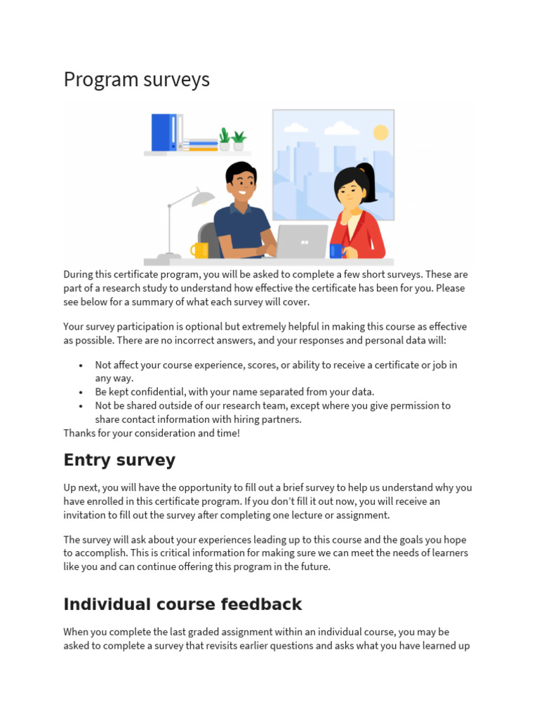 Certificate Program Survey Overview | PDF