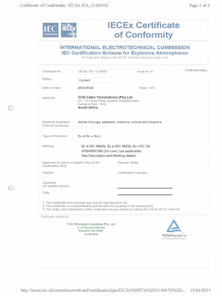 IECEx ITA 13.0005X | PDF