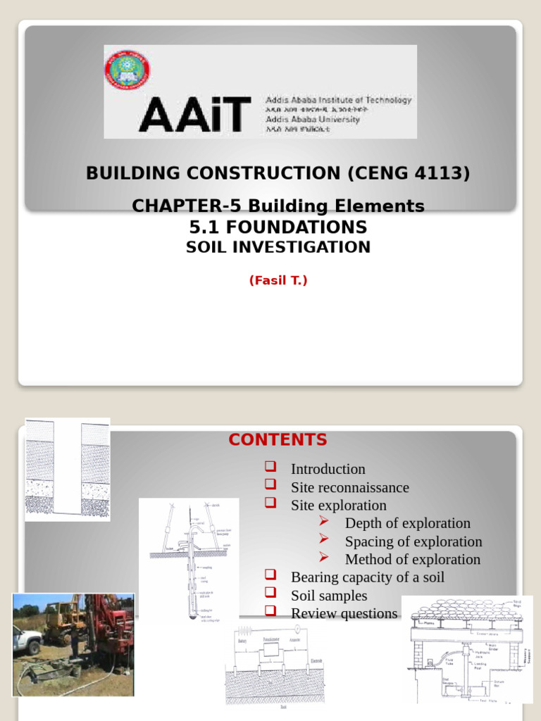Soil Investigation for Building Foundations | PDF | Drilling Rig