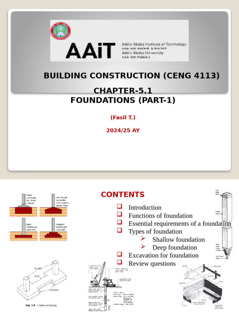 Foundations in Building Construction | PDF | Foundation (Engineering ...