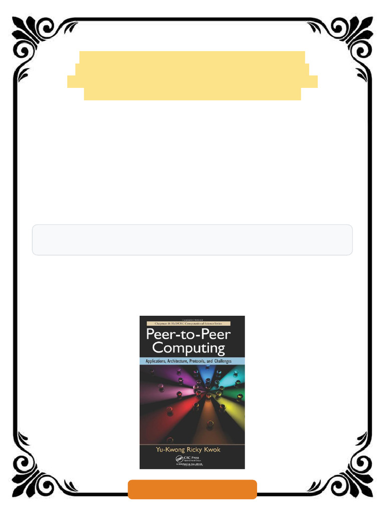 Peer to Peer Computing Applications Architecture Protocols and ...