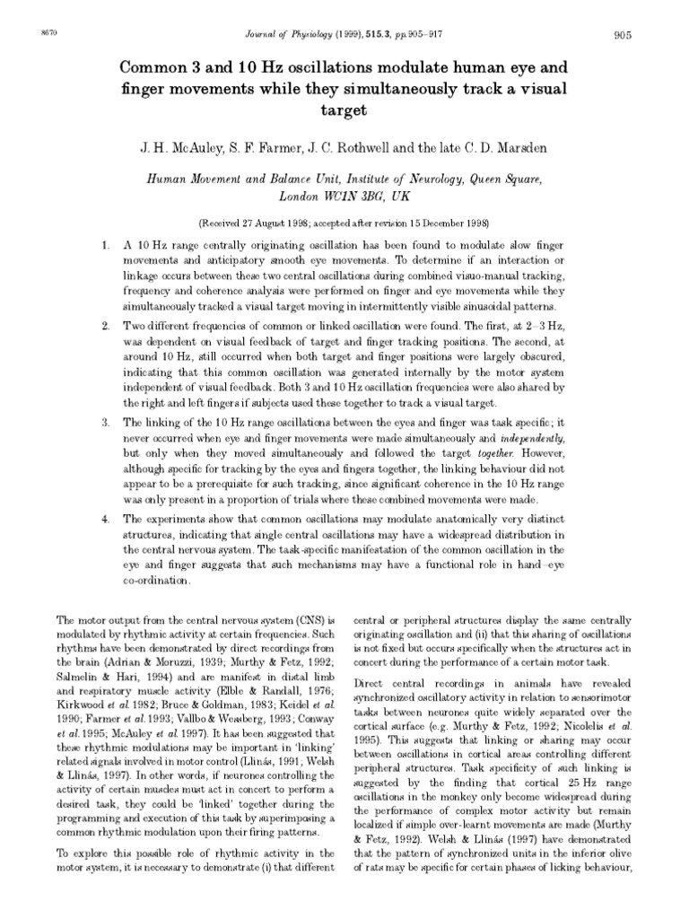 Rhythmic Modulation in Motor Control | PDF | Neural Oscillation ...