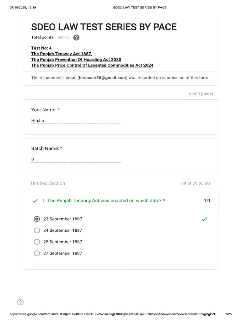 Test No 2 Tenancy-Hoarding-Price Control | PDF