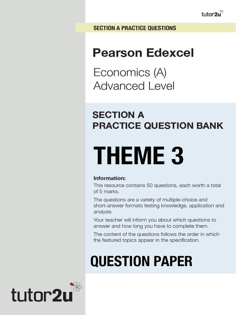 Edexcel A Level Economics Theme 3 Questions | PDF | Economies Of Scale ...
