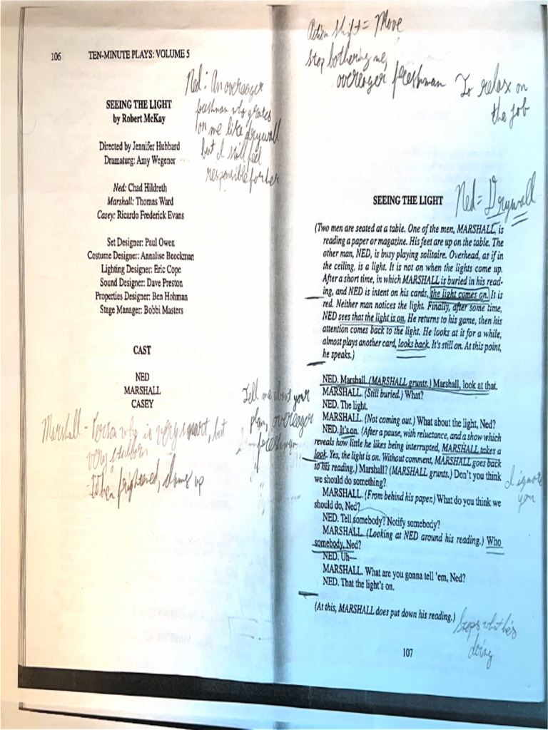 Scored Script and Rehearsal Log - Atticus O'Banner - TheA 3413 - 001 | PDF