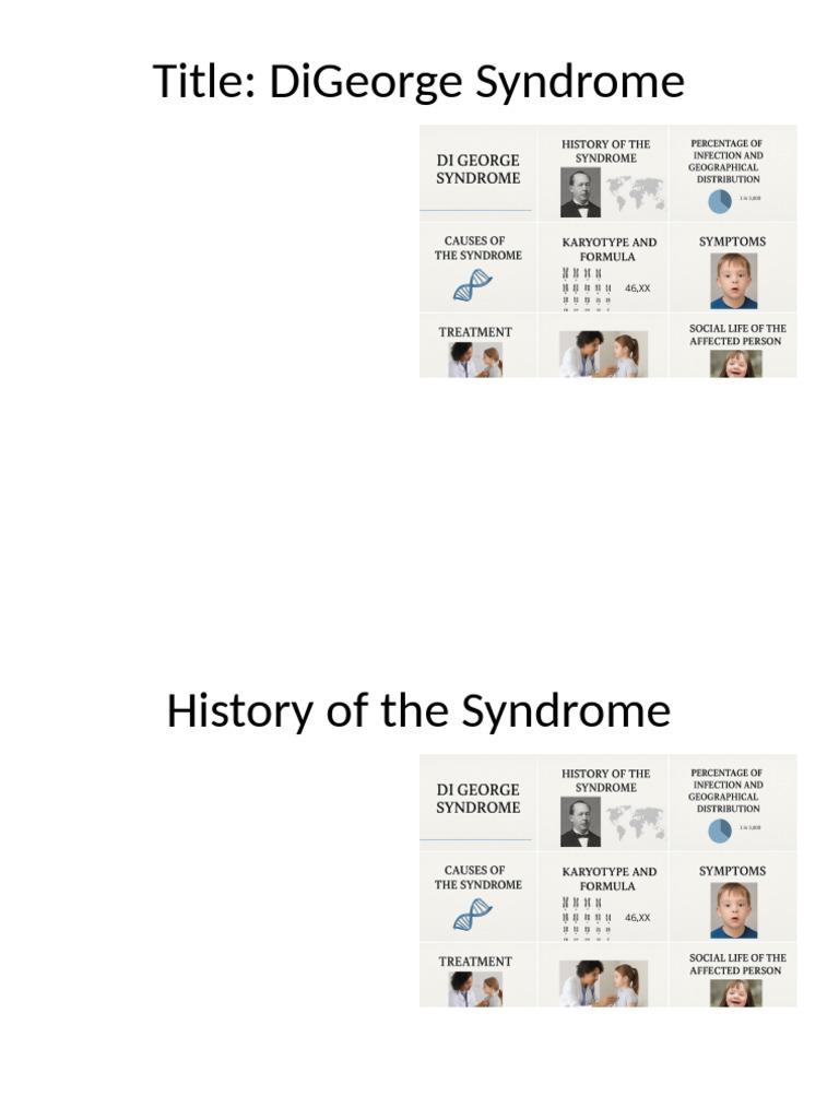DiGeorge Syndrome Presentation | PDF