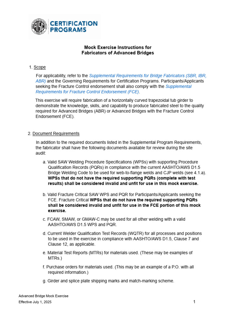 Advanced Bridge Fabrication Mock Exercise | PDF | Nondestructive ...