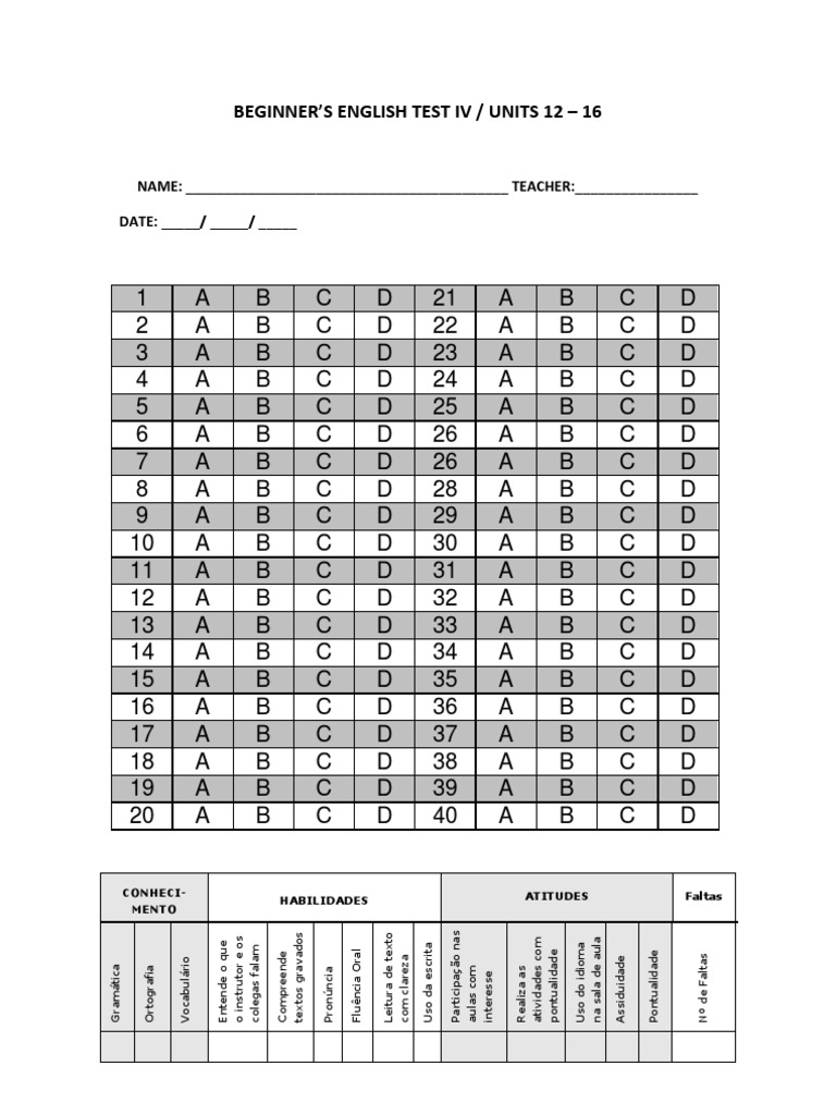 BEGINNER - Last Testt | PDF | Career & Growth | Foreign Language Studies